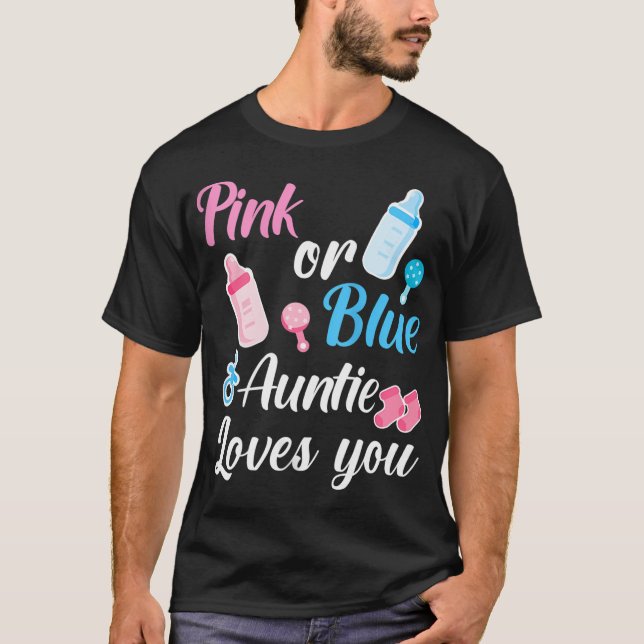 Frauen Rosa oder Blauer Tante Lieben Sie Shirt Nie (Vorderseite)