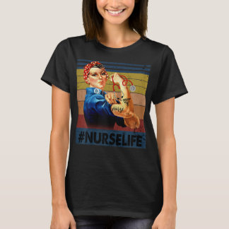 Frauen Rosie das Riveter Vintag Retro-Krankenleben T-Shirt
