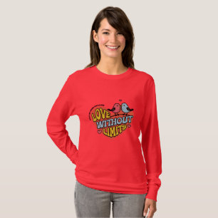 Frauen Rot "Liebe ohne Grenzen" Grafik T-Shirt