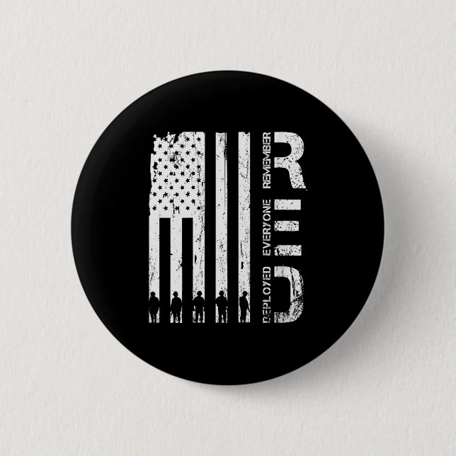 Frauen Rot Remember Everyone Deployed Militär Frei Button (Vorderseite)