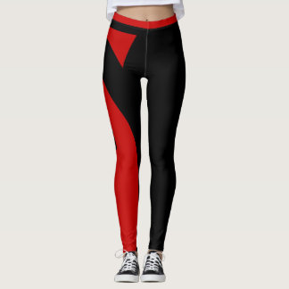 Frauen rot und schwarze Leggings