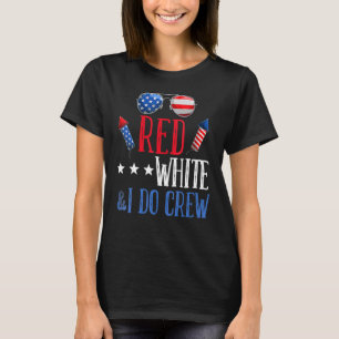 Frauen Rot Weiß & I Do Crew 4. Juli Junggesellinne T-Shirt