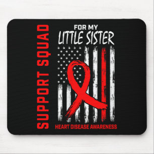 Frauen Roter Little Schwester Herzerkrankung Bewus Mousepad