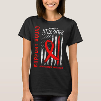 Frauen Roter Little Schwester Herzerkrankung Bewus T-Shirt