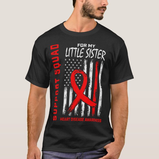 Frauen Roter Little Schwester Herzerkrankung Bewus T-Shirt (Vorderseite)