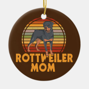 Frauen-Rottweiler-Mama-Design für Hundebesitzer Keramik Ornament