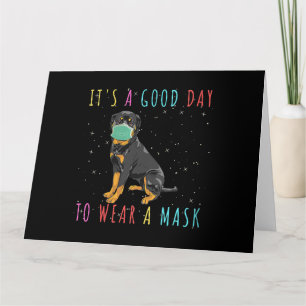 Frauen Rottweiler Tragen Eine Maske Lustig Es Ist Karte