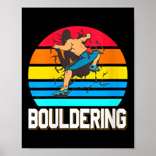 Frauen rückwärts bouldernde Wand zerschlagen Innen Poster