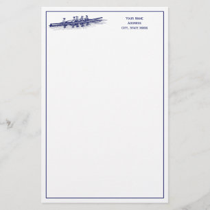 Frauen Rudern Ruderer Crew Team Wassersport Blau Briefpapier