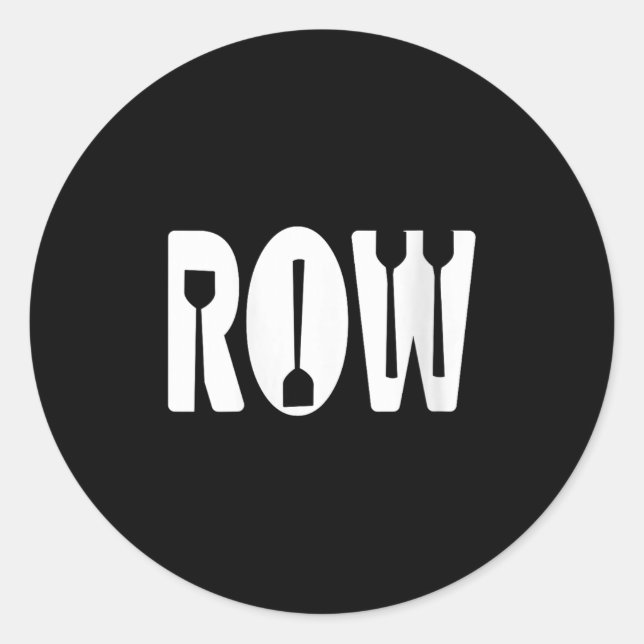 Frauen Ruderpaddel Minimalistische Crew Team Enthu Runder Aufkleber (Vorderseite)