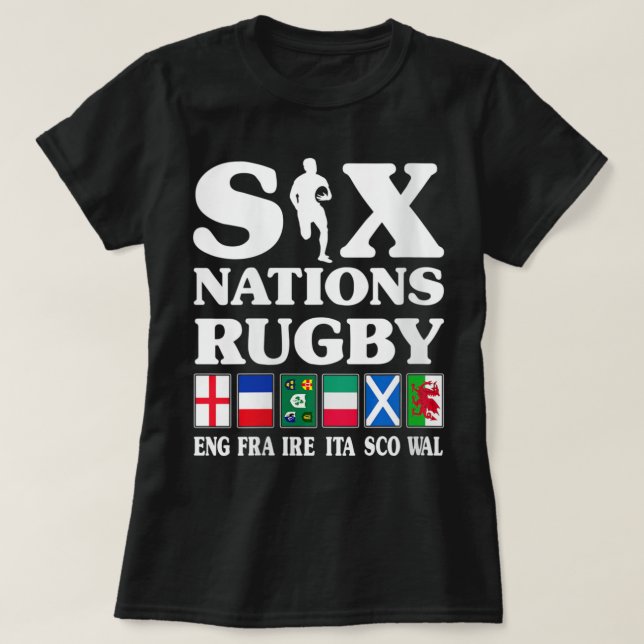 Frauen Rugby 6 Nationen England Frankreich Irland  T-Shirt (Design vorne)