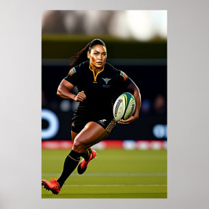 Frauen-Rugby-Kunstdrucke Poster