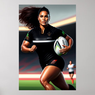 Frauen-Rugby-Kunstdrucke Poster