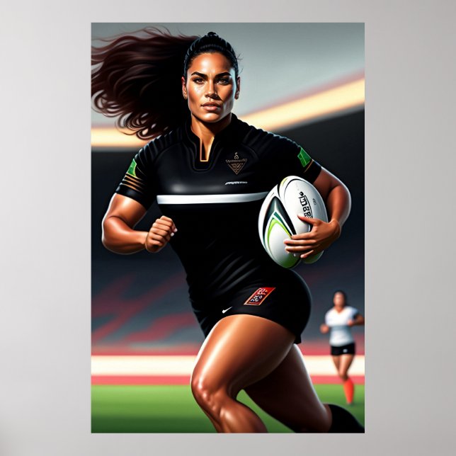 Frauen-Rugby-Kunstdrucke Poster (Vorne)