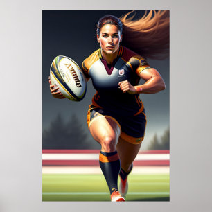 Frauen-Rugby-Kunstdrucke Poster