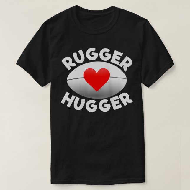 Frauen Rugger Hugger Rugby Lover Herz und Ball T-Shirt (Design vorne)