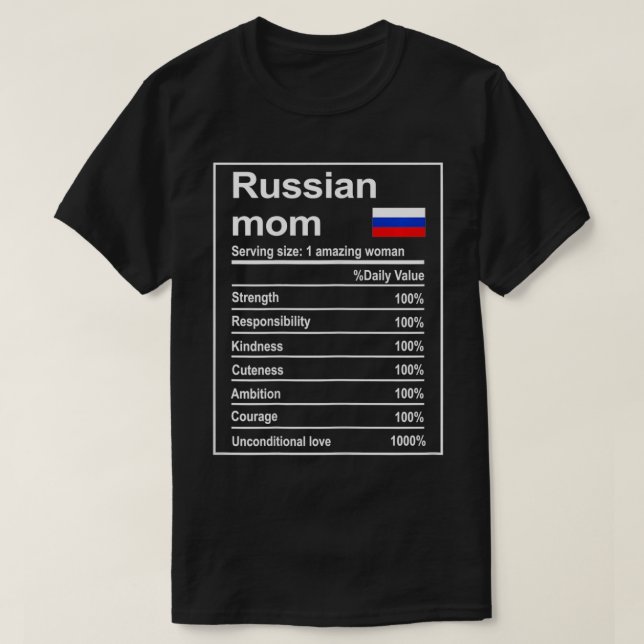 Frauen Russische Mama Ernährung Fakten Funny Mama  T-Shirt (Design vorne)