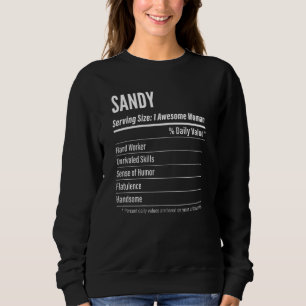 Frauen Sandy Serving Size Nutrition Label Kalorien Sweatshirt