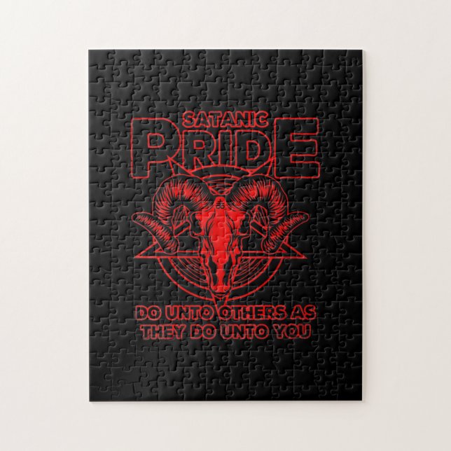 Frauen Satanic Pride Satanismus Pagan Ziege Satan Puzzle (Vertikal)