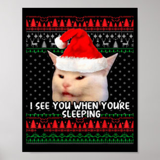 Frauen schreien Smudge die Katze an Weihnachten Poster