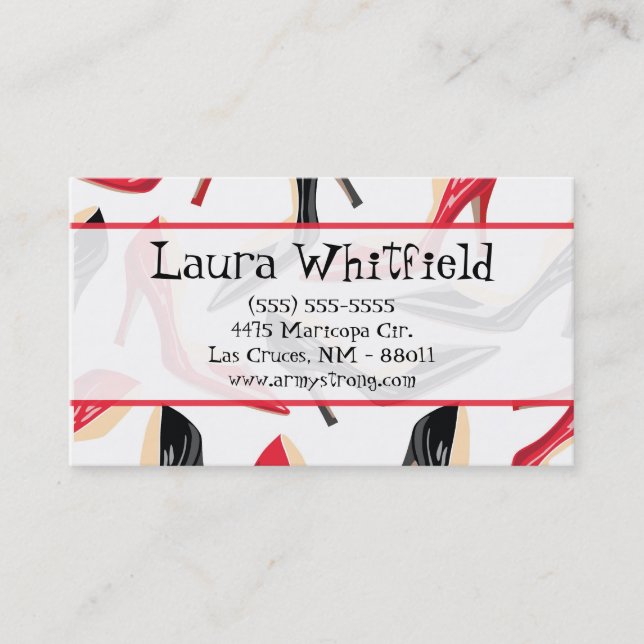 Frauen Schuhe Visitenkarte mit hohen Absätzen Stil (Vorderseite)