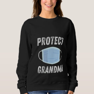 Frauen schützen Oma-Gesicht Maske soziale Distanct Sweatshirt