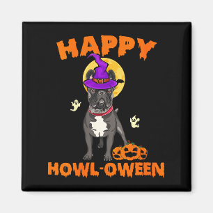 Frauen Schwarz Französische Bulldogge Hexe Kostüm  Magnet
