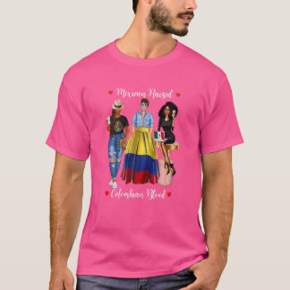 Frauen schwarz mexikanische Raised kolumbianischen T-Shirt