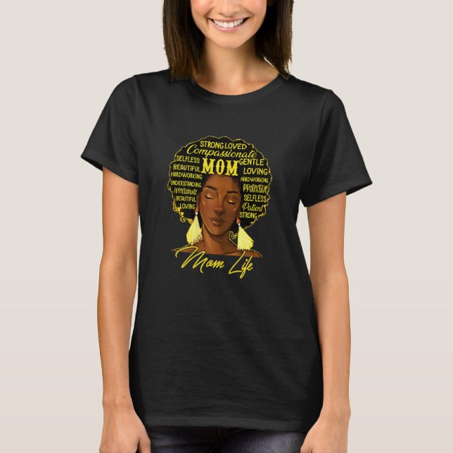 Frauen Schwarze Frauen Mama Leben Mama Afrikanisch T-Shirt (Vorderseite)