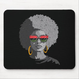 Frauen Schwarze Königin Afro Melanin Gesicht treib Mousepad