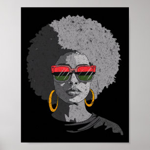 Frauen Schwarze Königin Afro Melanin Gesicht treib Poster