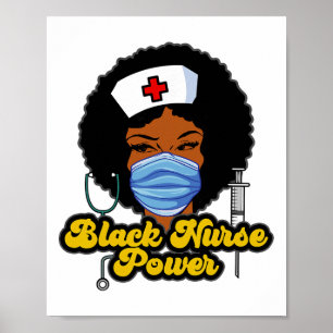 Frauen Schwarze Krankenschwester Macht - Schwarze Poster