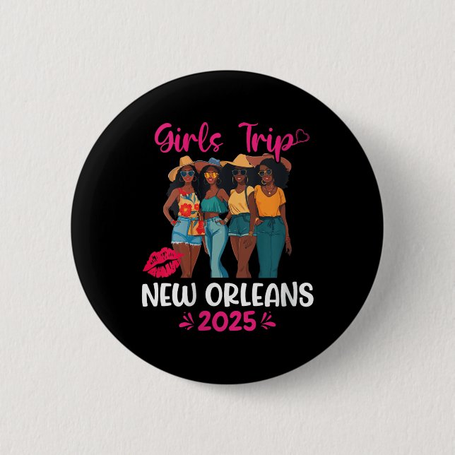 Frauen Schwarze Mädchen Reise New Orleans 2025 Url Button (Vorderseite)