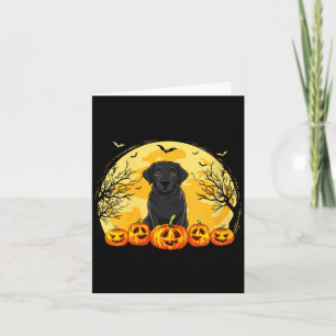 Frauen Schwarzer Labrador Hund Kürbisse Halloween Karte