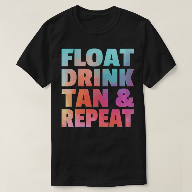 Frauen schwimmen Drink Tan & Repeat Summer Beach S T-Shirt (Design vorne)
