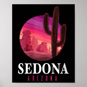 Frauen Sedona Arizona Kaktus Sonnenuntergang Wüste Poster