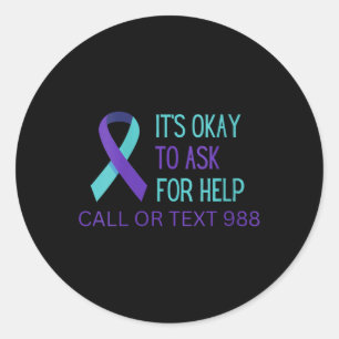 Frauen Selbstmordprävention 988 Hotline Shirt 988 Runder Aufkleber