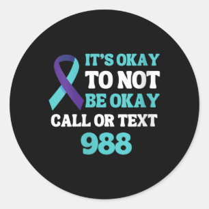 Frauen Selbstmordprävention 988 Hotline Shirt 988 Runder Aufkleber