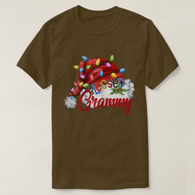 Frauen Selig Grammy Weihnachtsmannmütze Weihnachte T-Shirt (Design vorne)
