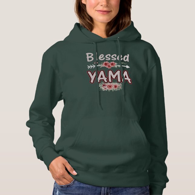 Frauen Selig Yama Floral Mama Grandma Xmas Hoodie (Vorderseite)