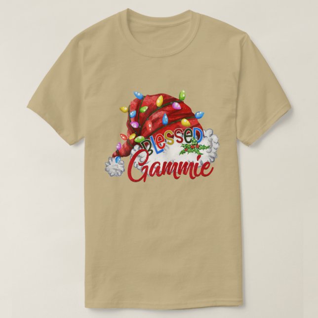 Frauen Selige Gammie Weihnachtsmannmütze Xmas Ligh T-Shirt (Design vorne)