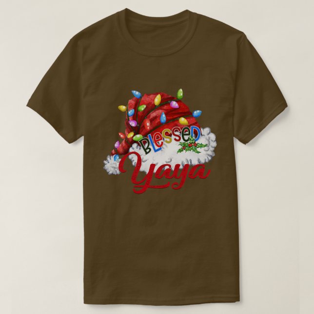 Frauen Selige Yaya-Weihnachtsmannmütze Xmas Light T-Shirt (Design vorne)