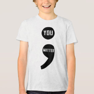 Frauen Semicolon Suizidprävention Bewusstsein Tri-Blend Shirt