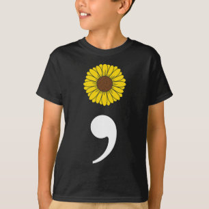 Frauen Semikolon Herzschlag Herzfrequenz Suizidprä T-Shirt
