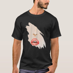 Frauen Sensual Girl Rote Lippen Kiss Niedlich T-Shirt
