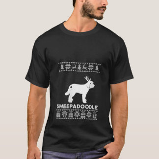 Frauen Sheepadoodle Hunde Liebhaber Xmas Rentiere  T-Shirt