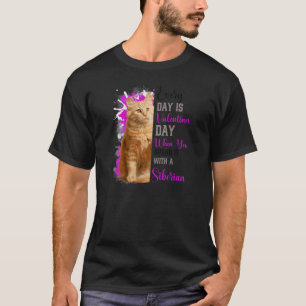 Frauen Siberischer Katzenwelsch Mama Valentinstag T-Shirt