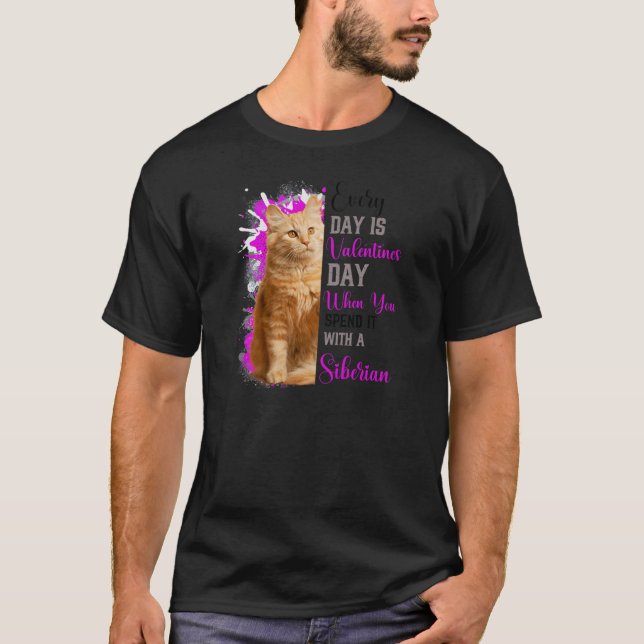 Frauen Siberischer Katzenwelsch Mama Valentinstag  T-Shirt (Vorderseite)