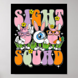 Frauen-Sicht-Trupp Frohe Ostern Hase Optometrie Au Poster