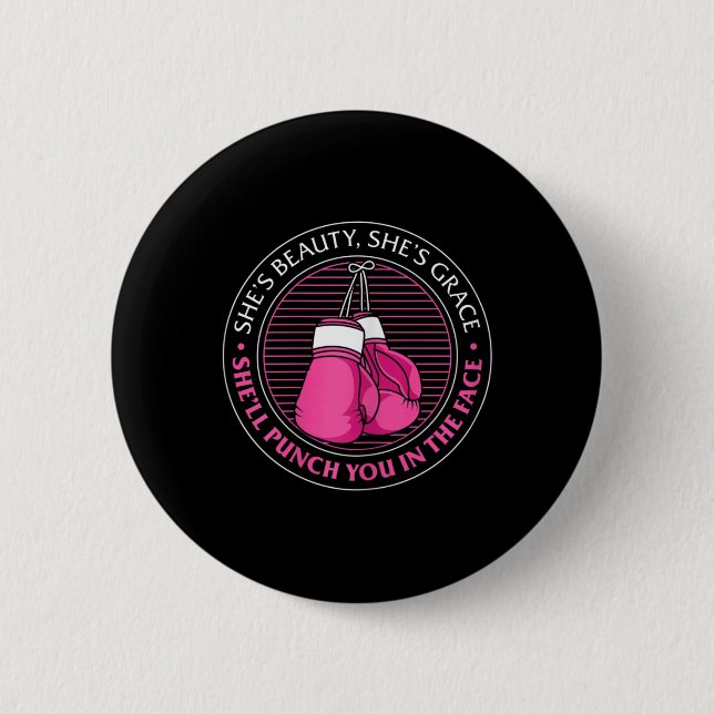 Frauen Sie ist Schönheit Sie ist Anmut Sie wird di Button (Vorderseite)